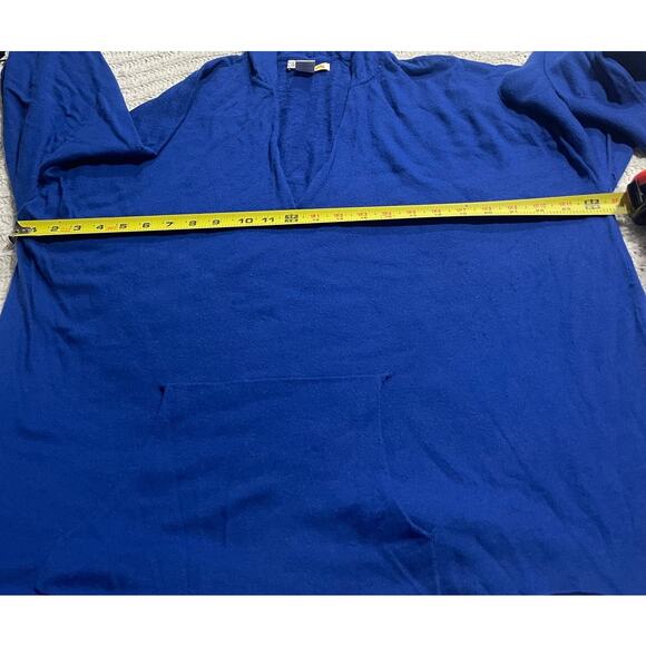 C&C California Hoodie Kangaroo Pocket Sweater Women Plus Size 3X Modal Wool Blue - Picture 4 of 7